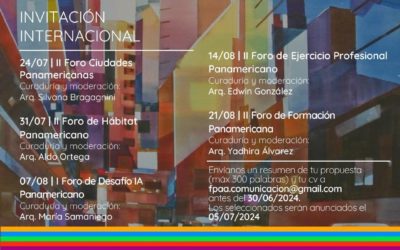 Convocatoria a disertantes para  foros virtuales organizados por la Federación Panamericana de Asociaciones de Arquitectos